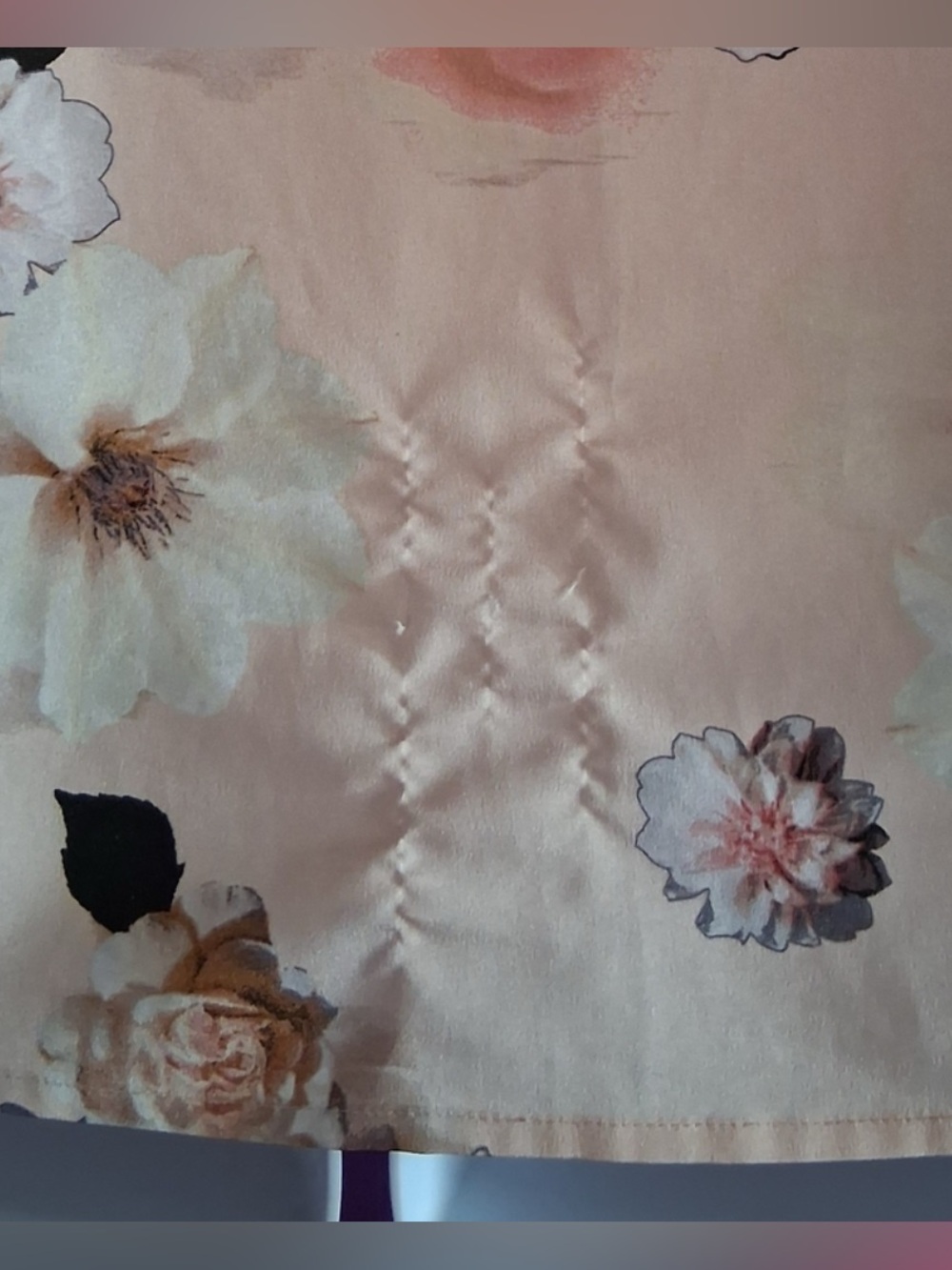 Calvin Klein Large Womens Floral Button-Front Blouse Top Shirt Pink (B5) - Picture 3 of 4